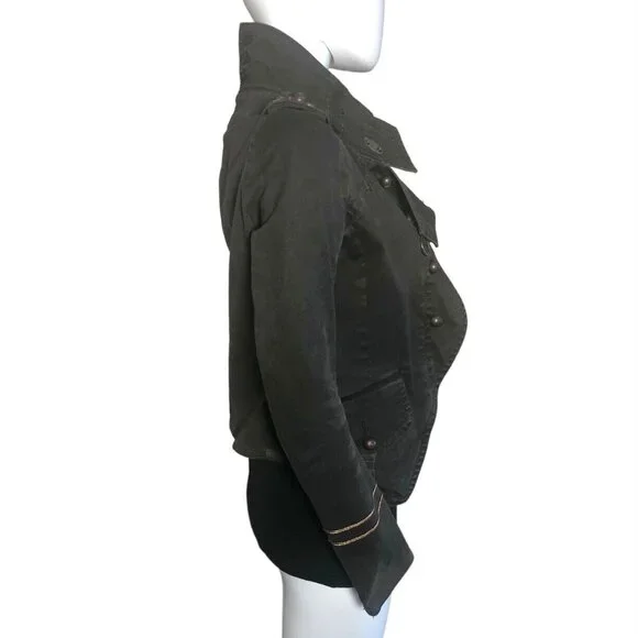 Rare Share Spirit Japan Military Jacket in Charcoal Gray - Picture 7 of 15